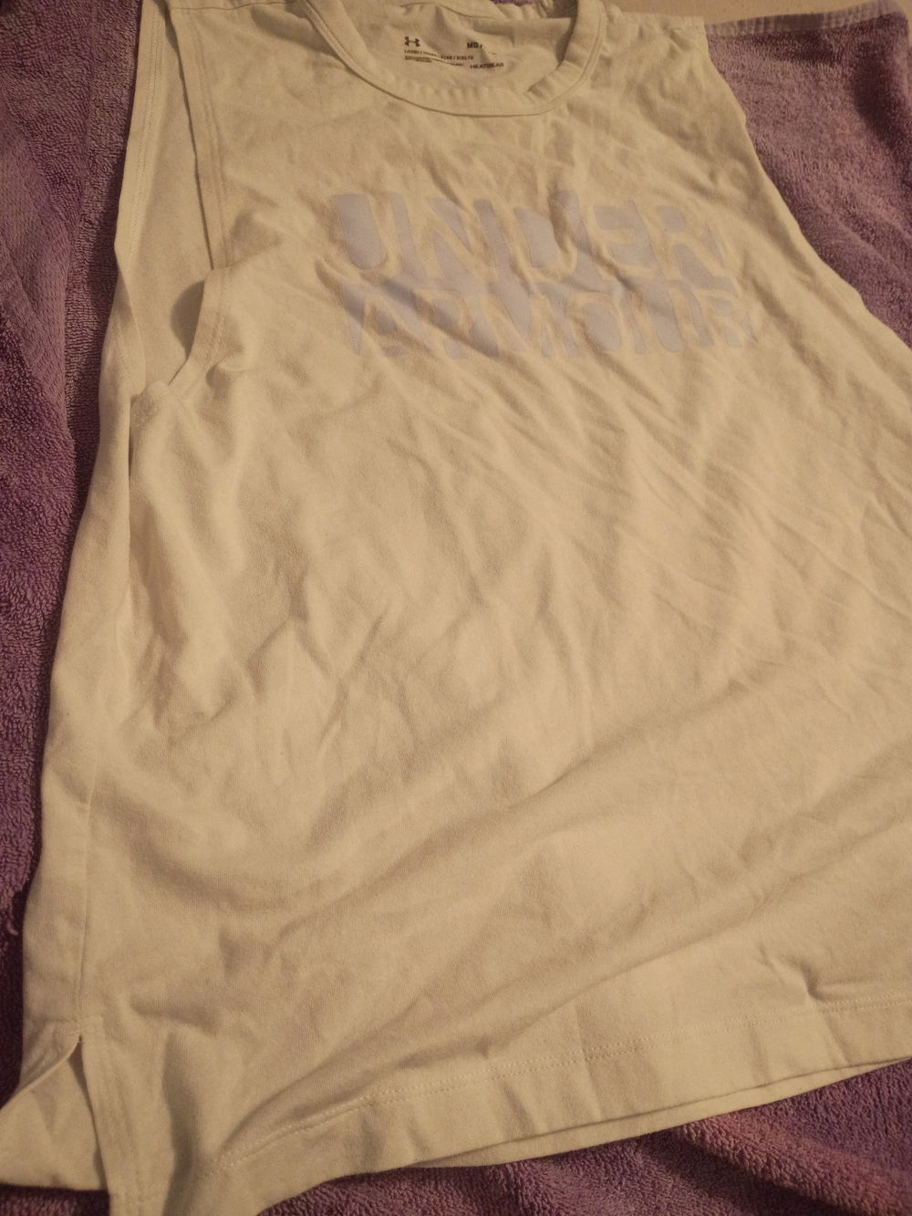 Under Armour White Sleeveless Training Tank